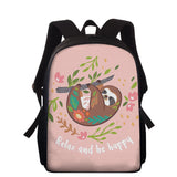 Sloth Cartoon Backpack School Bag Girls Bookbag Gift 15inch