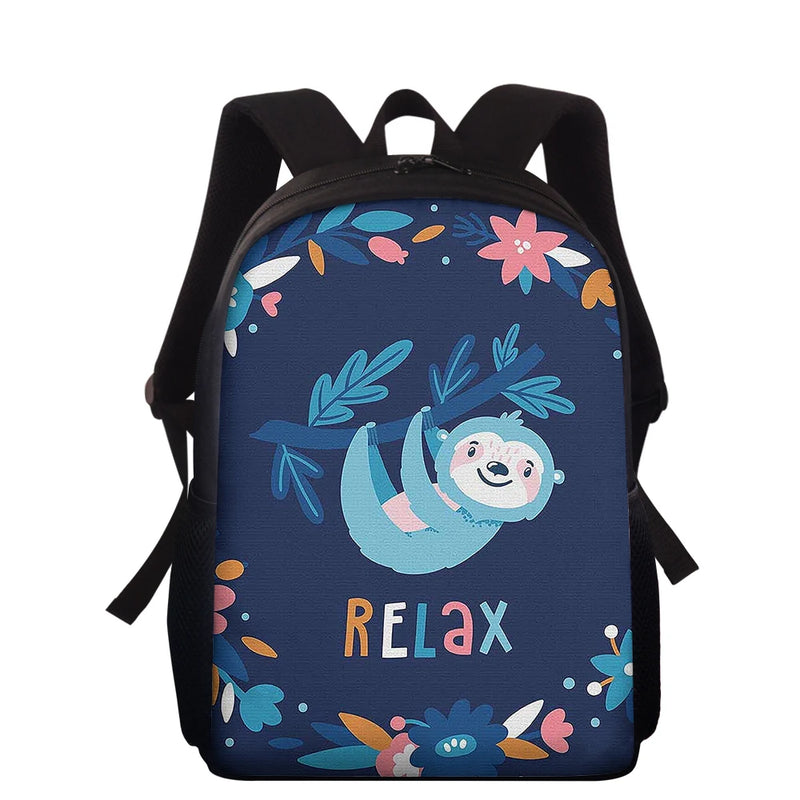 Sloth Cartoon Backpack School Bag Girls Bookbag Gift 15inch
