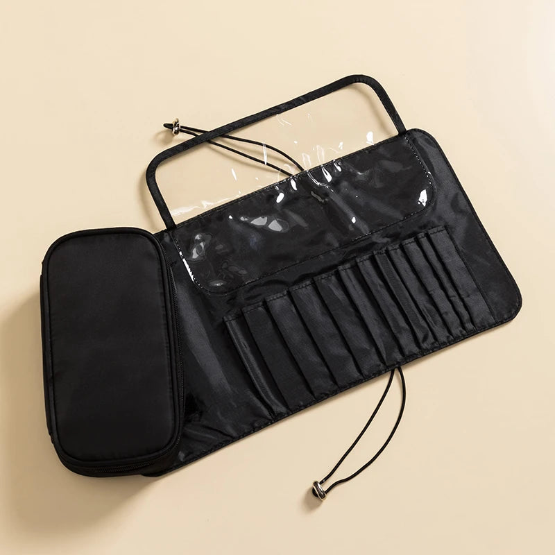Waterproof Makeup Brush Organizer Travel Fold Cosmetic Bag