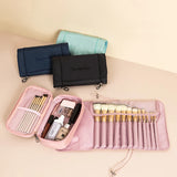 Waterproof Makeup Brush Organizer Travel Fold Cosmetic Bag