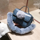 Women Plush Bag Strap Shoulder Handbag Strap Faux Fur Bag Belts