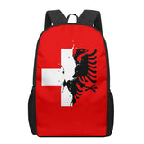 Albania Flag Kids School Bag Printing Backpack Shoulder Bag Boys Girls Book Bags