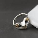 Delicate Frog 925 Silver Opening Ring Adjustable Size