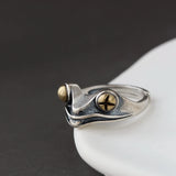 925 Silver Delicate Frog Opening Ring
