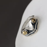 925 Silver Delicate Frog Opening Ring