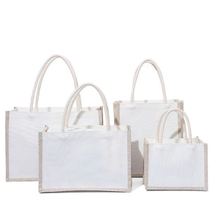 Burlap Jute Tote Bag with Handles for Shopping