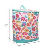 Nylon Cooler Backpack Multi-leopard Print Lunch Bag