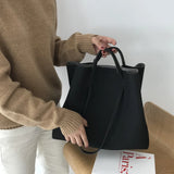 Retro Frosted Women Handbags PU Leather Bucket Shoulder Bag