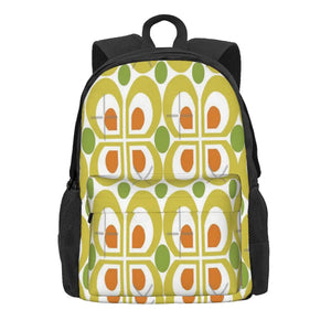 60s Pattern Backpacks Retro Style Men's & Women's Recycled Bag