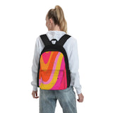 Retro 70S Pink & Orange Swirls Backpack Men's Women's Unisex School Bag