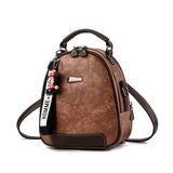 Retro Backpack Women's College Style Pu Shoulder Bag