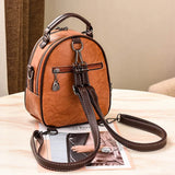 Retro Backpack Women's College Style Pu Shoulder Bag