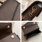 Retro All-match PU Leather Shoulder Bag Women Solid Crossbody Bags