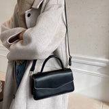 Retro All-match PU Leather Shoulder Bag Women Solid Crossbody Bags