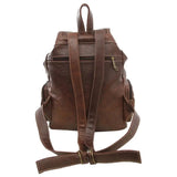 Retro Backpack Student Shoulder Bag Large-capacity Travel Bag Women PU Leather R