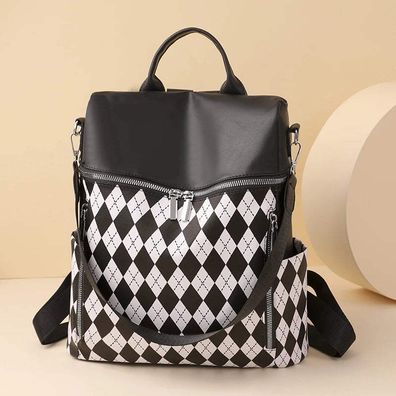Retro PU Leather Rucksack Travel Backpack Women Shoulder School Bags