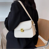 Retro Leather Handbag Small Square Tote Bag