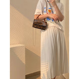 Retro Beaded Chain Small Handbags Ladies Mini Square Shoulder Crossbody Bags