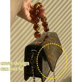 Retro Beaded Chain Small Handbags Ladies Mini Square Shoulder Crossbody Bags