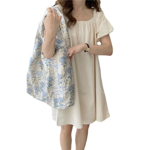 Retro Flowers Canvas Bag Crossbody Pack Sweet Printed Shoulder Messenger Bags