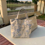 Retro Flowers Canvas Bag Crossbody Pack Sweet Printed Shoulder Messenger Bags