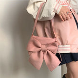 Retro Bowknot Women's Underarm Bag Small Tote Shoulder Bags Pink Handbags