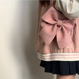 Retro Bowknot Women's Underarm Bag Small Tote Shoulder Bags Pink Handbags