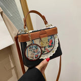 Retro Box Bag Female Style Single Shoulder Bag Messenger Bag
