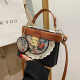 Retro Box Bag Female Style Single Shoulder Bag Messenger Bag