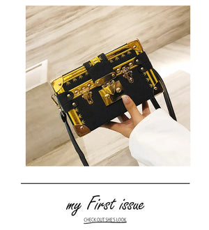 Metal Rivets Shoulder Handbag Retro Box Bags