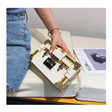 Metal Rivets Shoulder Handbag Retro Box Bags