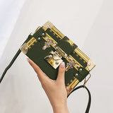 Metal Rivets Shoulder Handbag Retro Box Bags