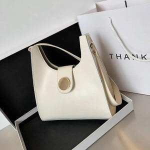 Retro Bucket Bag PU Leather Handbag Large Capacity Shoulder Messenger Bag