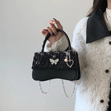 Retro Butterfly Small Square Shoulder Bag for Woman