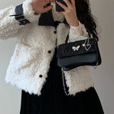 Retro Butterfly Small Square Shoulder Bag for Woman