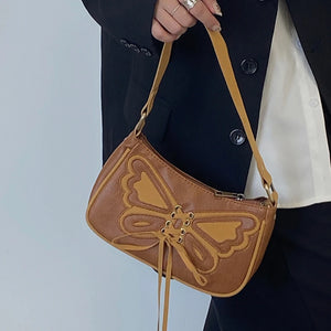 Retro Butterfly Underarm Bag for Women Girls Small Hobos Shoulder Bags