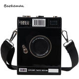 Retro Camera Shape Tote Handbag Shoulder Bag Women Casual Solid Shopping