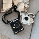 Retro Camera Shape Tote Handbag Shoulder Bag Women Casual Solid Shopping