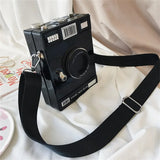 Retro Camera Shape Tote Handbag Shoulder Bag Women Casual Solid Shopping
