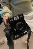 Retro Camera Shape Tote Handbag Shoulder Bag Women Casual Solid Shopping
