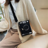 Retro Camera Shape Tote Handbag Shoulder Bag Women Casual Solid Shopping
