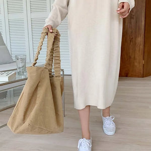 Retro Canvas Women's Tote Bag Large Capacity Lightweight Shoulder Bag