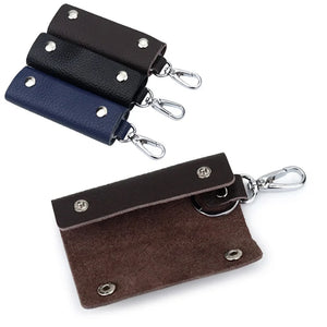 Retro Car Key Ring Holder Organizer Leather Keychain Bag Portable Men Key Case