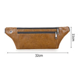 Vintage Men PU Leather Phone Pouch Fanny Pack Chest Waist Crossbody Bag