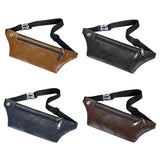 Vintage Men PU Leather Phone Pouch Fanny Pack Chest Waist Crossbody Bag