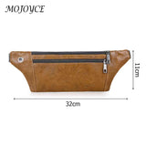 Retro Men PU Leather Phone Pouch Chest Waist Pack Outdoor Shoulder Bag