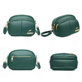 Retro Casual Shoulder Crossbody Bag Solid PU Leather Small Bags for Women