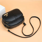 Retro Casual Shoulder Crossbody Bag Solid PU Leather Small Bags for Women