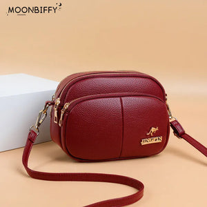 Retro Casual Shoulder Crossbody Bag Solid PU Leather Small Bags for Women