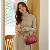 Retro Casual Shoulder Crossbody Bag Solid PU Leather Small Bags for Women